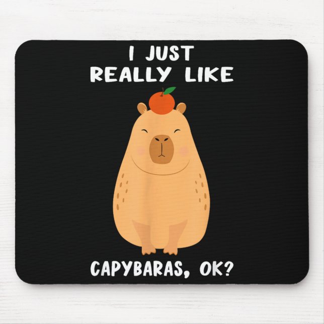 Funny Capybara Art For Men Women Kids Rodent Capyb Mousepad (Vorne)