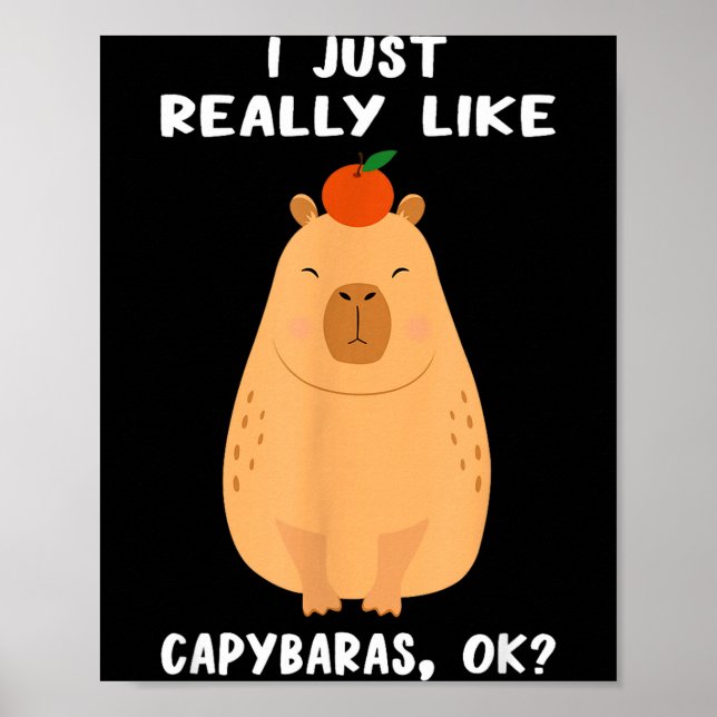 Funny Capybara Art For Men Women Kids Rodent Capyb Poster (Vorne)