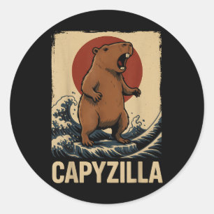 Funny Capybara Boys Girls Schule Runder Aufkleber