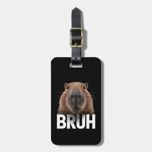 Funny Capybara Bruh Gepäckanhänger (Vorderseite vertikal)