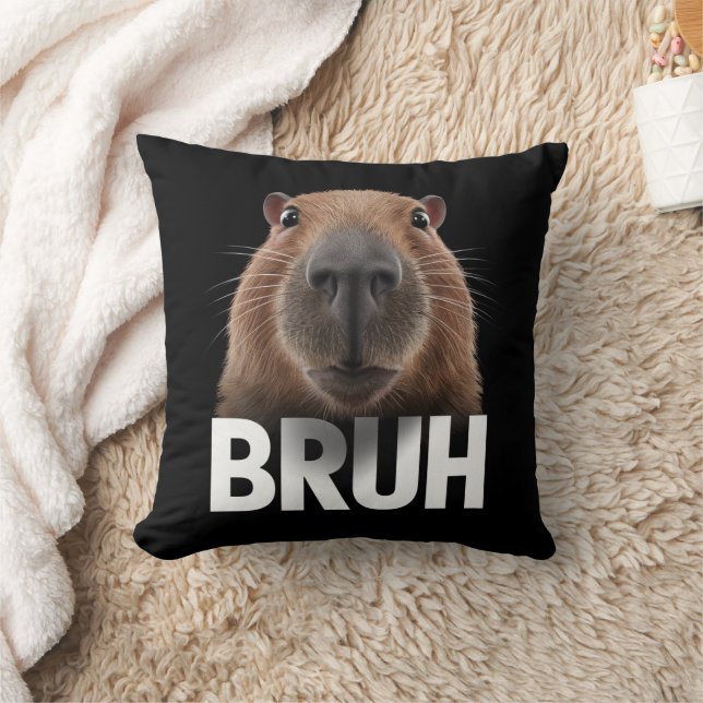 Funny Capybara Bruh Kissen (Decke)