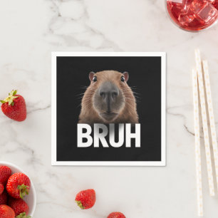 Funny Capybara Bruh Serviette