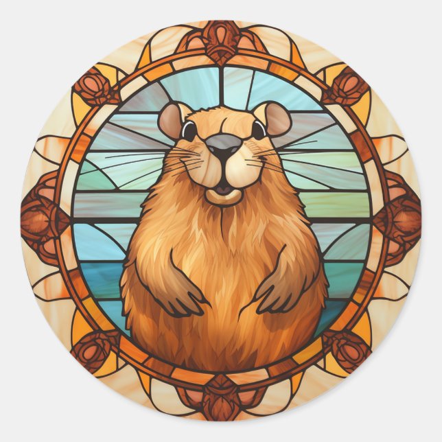 Funny Capybara, Capybara Lover Runder Aufkleber (Vorderseite)