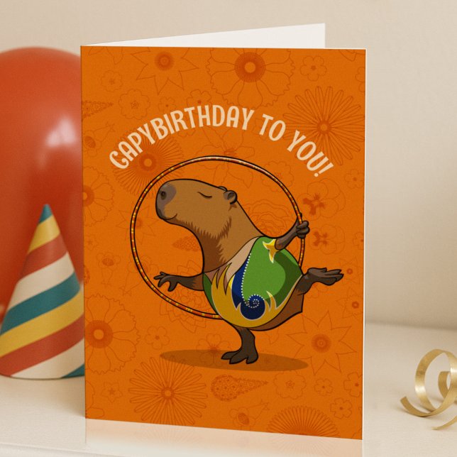 Funny Capybara Capybirthday To You! Birthday Art Karte (Von Creator hochgeladen)