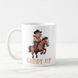 Funny Capybara Cowboy Reitpferd Giddy Up Kaffeetasse