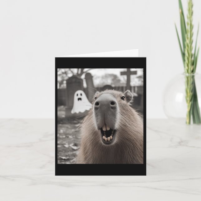 Funny Capybara Ghost Halloween Kostüm Capybara Ha Karte (Vorderseite)