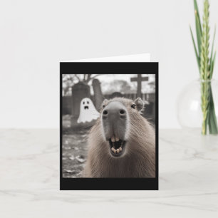 Funny Capybara Ghost Halloween Kostüm Capybara Ha Karte