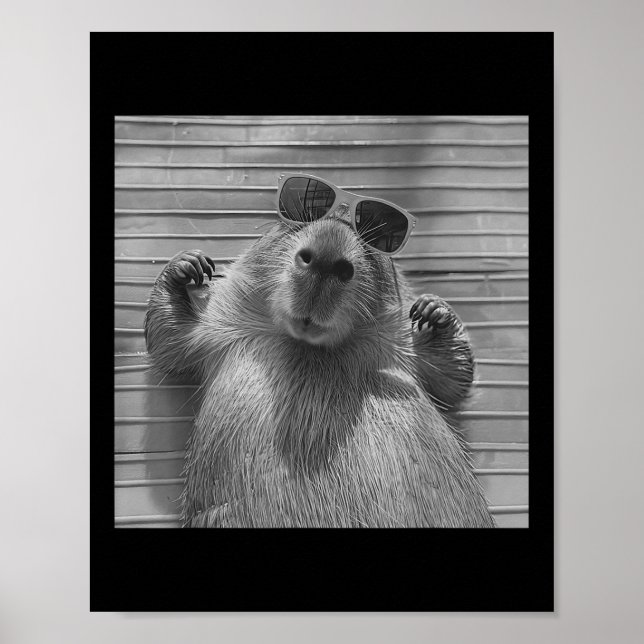Funny Capybara gibt Cooles Capybara Selfie Mens Wo Poster (Vorne)