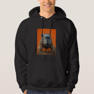 Funny Capybara Graphic Bruh Meme Minimalistisch Hoodie