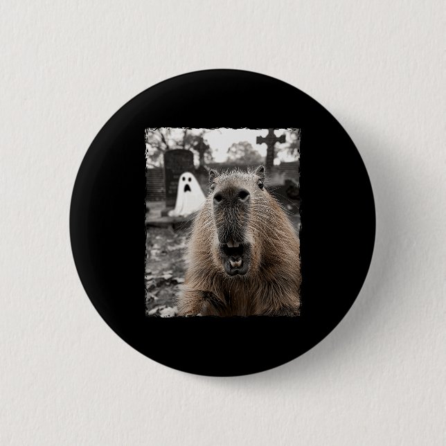 Funny Capybara Halloween Costume  Button (Vorderseite)