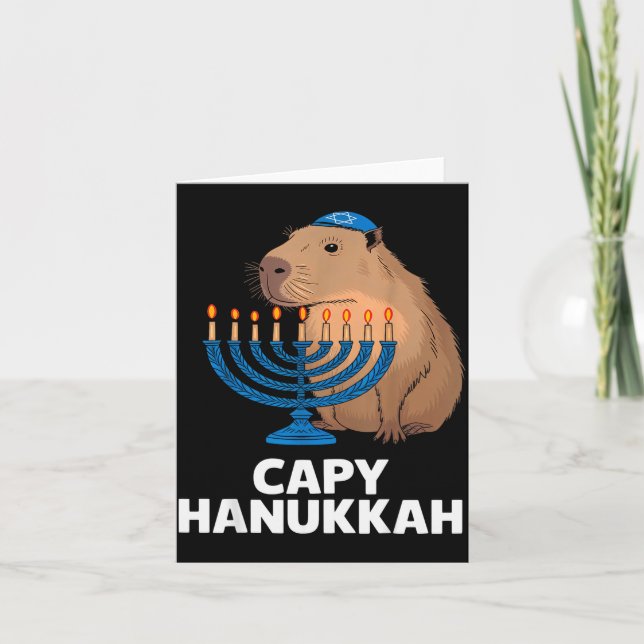 Funny Capybara Happy Hanukkah Chanukah Jewish Men  Karte (Vorderseite)