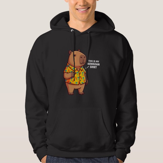 Funny Capybara Hawaiian Aloha Tropical Summer Vaca Hoodie (Vorderseite)