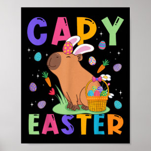 Funny Capybara Ostertag Cape Easter Eggs Capy Lo Poster