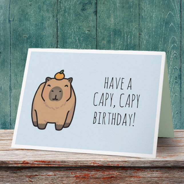Funny Capybara Pun Birthday Card Karte (This card is perfect for capybara and pun enthusiasts everywhere!)