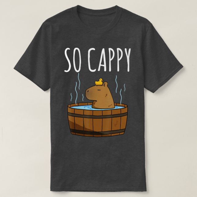 Funny Capybara Rodent Dont Worry Capy Retro Sunset T-Shirt (Design vorne)