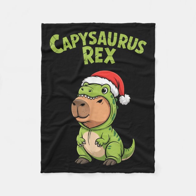 Funny Capybara T-rex Costume Christmas Kids Boys  Fleecedecke (Vorderseite)