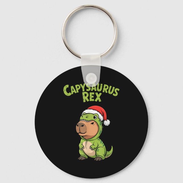 Funny Capybara T-rex Costume Christmas Kids Boys  Schlüsselanhänger (Vorderseite)