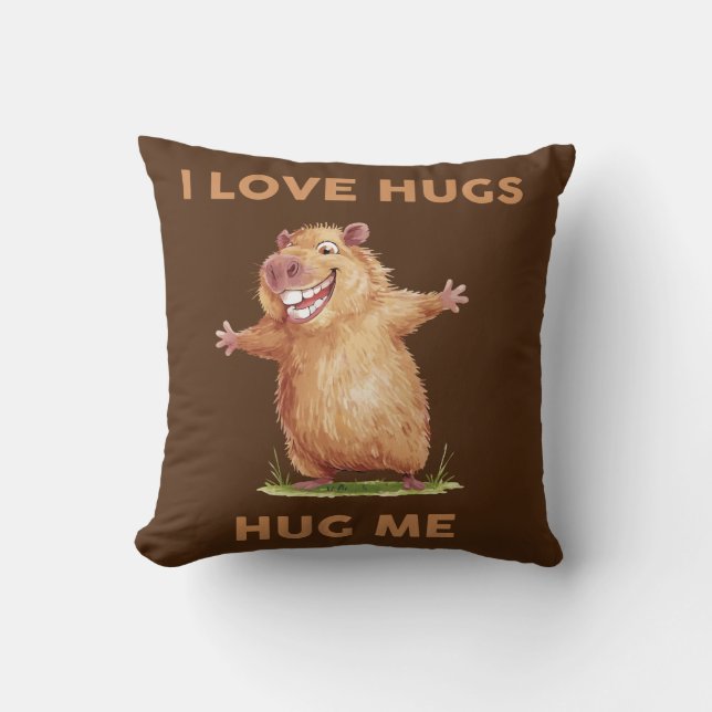Funny Capybara Throw Kissen (Vorderseite)