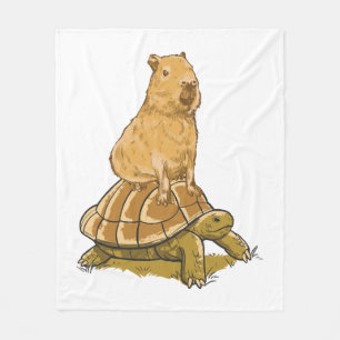 Funny Capybara Tierschildkröte Niedlich Capybara Fleecedecke
