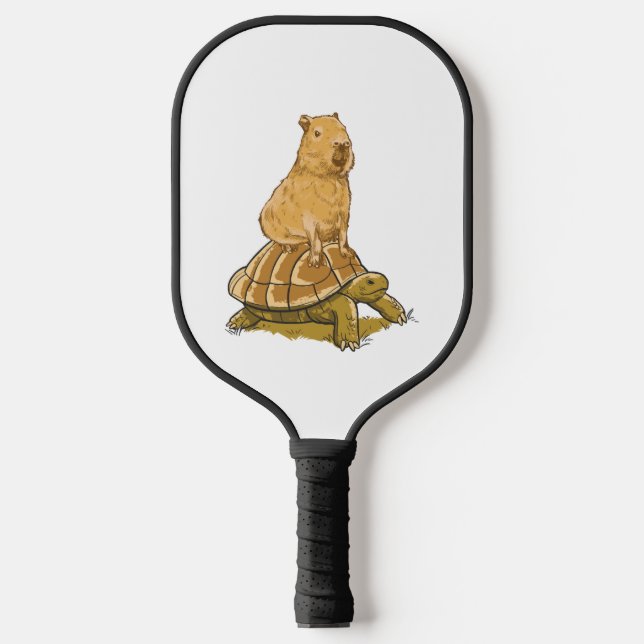 Funny Capybara Tierschildkröte Niedlich Capybara Pickleball Schläger (Vorderseite)