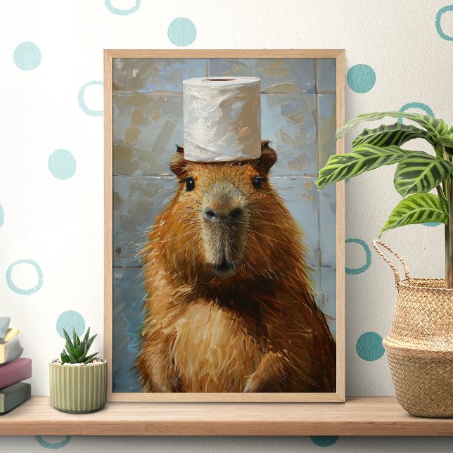 Funny Capybara Toilet Paper Poster (Von Creator hochgeladen)