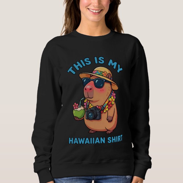 Funny Capybara Tourist Hawaiian Vacation Summer Al Sweatshirt (Vorderseite)
