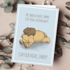 Funny Capybara und Dog Pub Birthday Card Karte