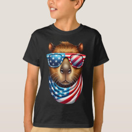 Funny Capybara USA Flag - 4. Juli Funny Animal T-Shirt