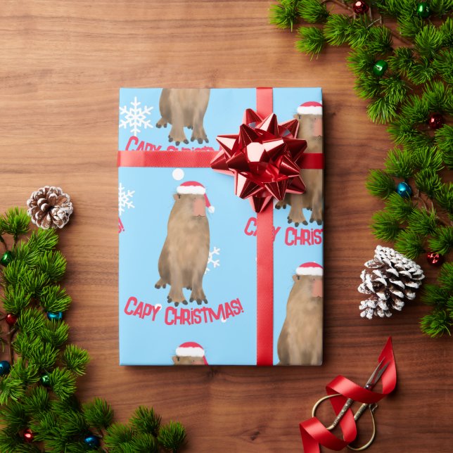 Funny Capybara Weihnachten Pun Holiday Geschenkpapier (Feiertagsgeschenk)
