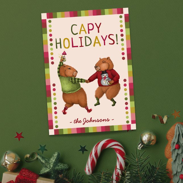 Funny Capybara Weihnachtskarte für Tierfreunde Feiertagskarte (Von Creator hochgeladen)