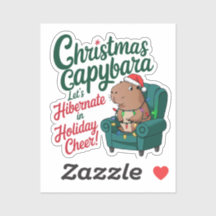 Funny Capybara Weihnachtssticker