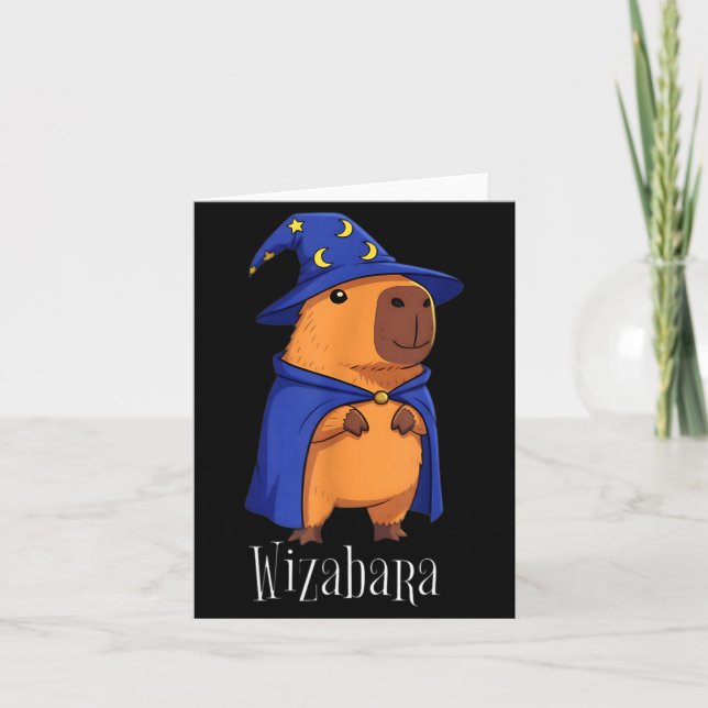 Funny Capybara Wizard Costume Wizabara Graphic Kid Karte (Vorderseite)