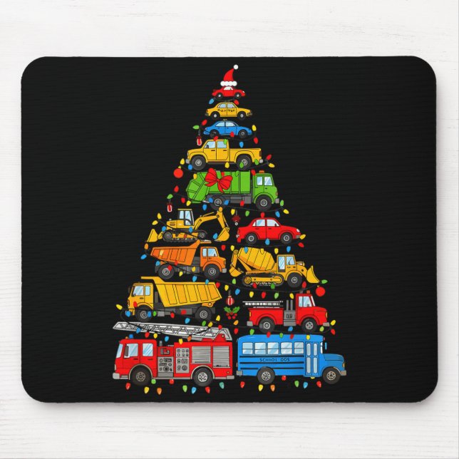 Funny Car Christmas Tree Xmas Light Boys Kids Todd Mousepad (Vorne)