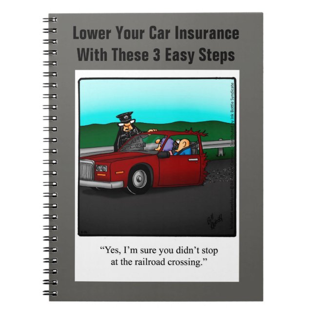 Funny Car Insurance Spaß Notebook Notizblock (Vorderseite)