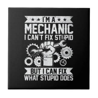 Funny Car Mechanic Engineer Men Women Kids Auto Me Fliese