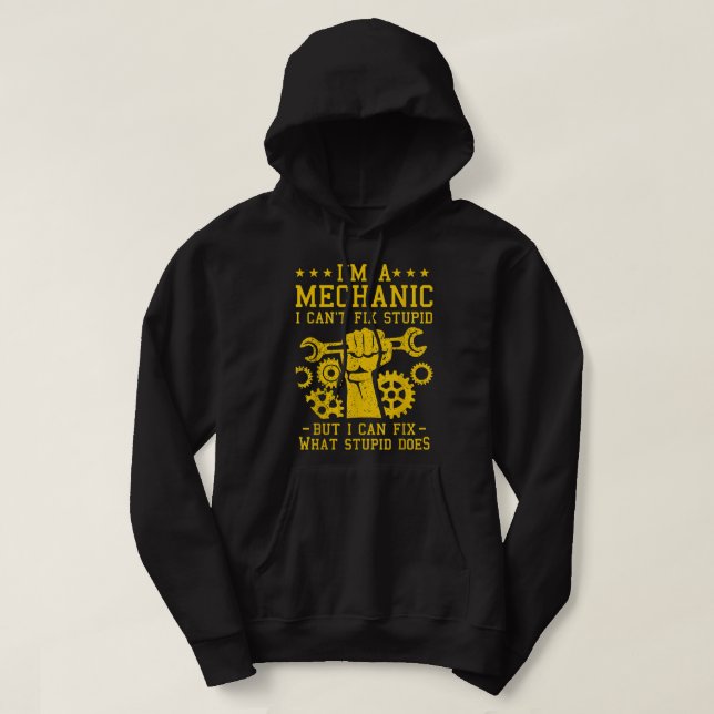 Funny Car Mechanic Männer Frauen Kinder Auto Mecha Hoodie (Design vorne)