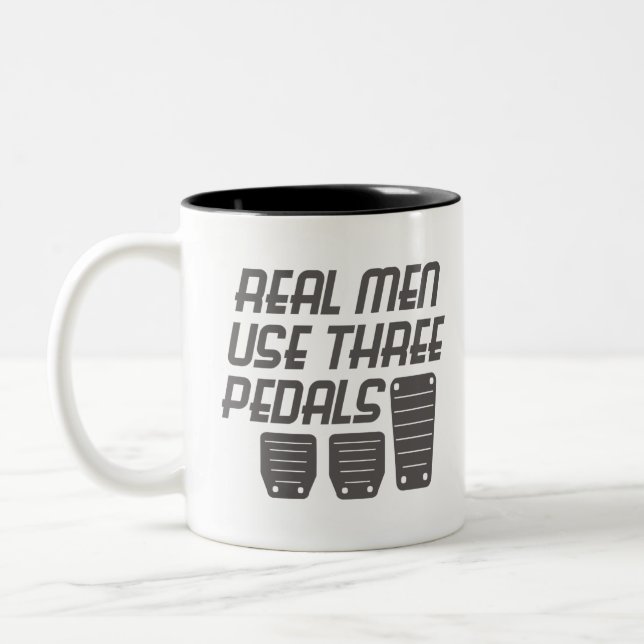 Funny Car Typ Geschenk Real Männer Drei Pedale ver Zweifarbige Tasse (Links)