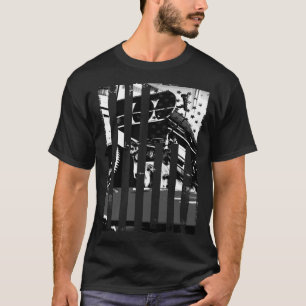 Funny Car Typ Gift - Horsepower American Flag Musc T-Shirt