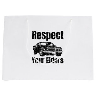 Funny Car - Vintage Respekt Your Elders Classic Mu Große Geschenktüte