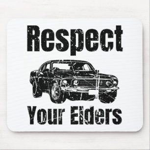 Funny Car - Vintage Respektiere Deine Älteren Klas Mousepad