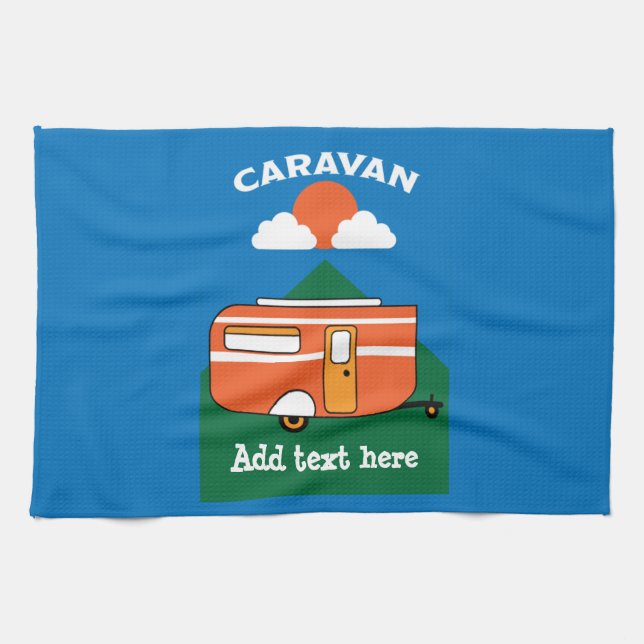 Funny Caravan Accessoires Camping Caravaner Geschirrtuch (Horizontal)