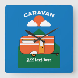 Funny Caravan Accessoires Camping Caravaner Quadratische Wanduhr