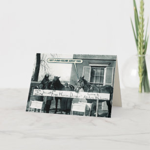 Funny Card - Abendessen am Pferd Feiertagskarte