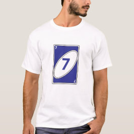 Funny Card Game T - Shirt | Blue Number 7 Card