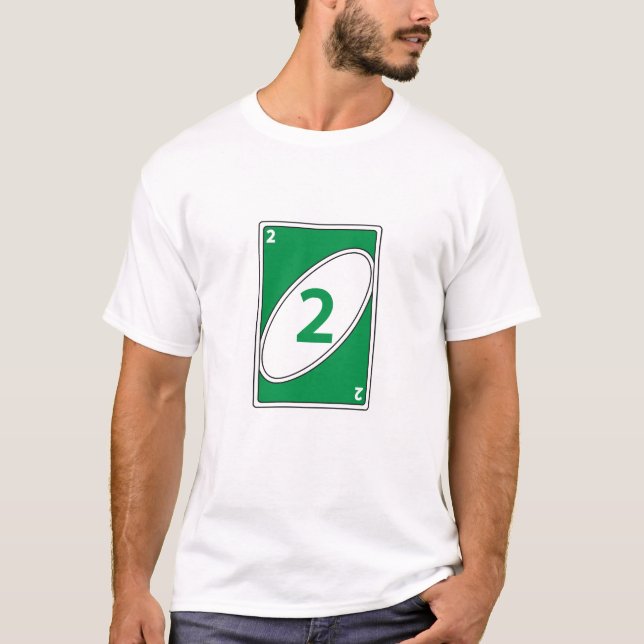 Funny Card Game T - Shirt | Green Number 2 Card (Vorderseite)