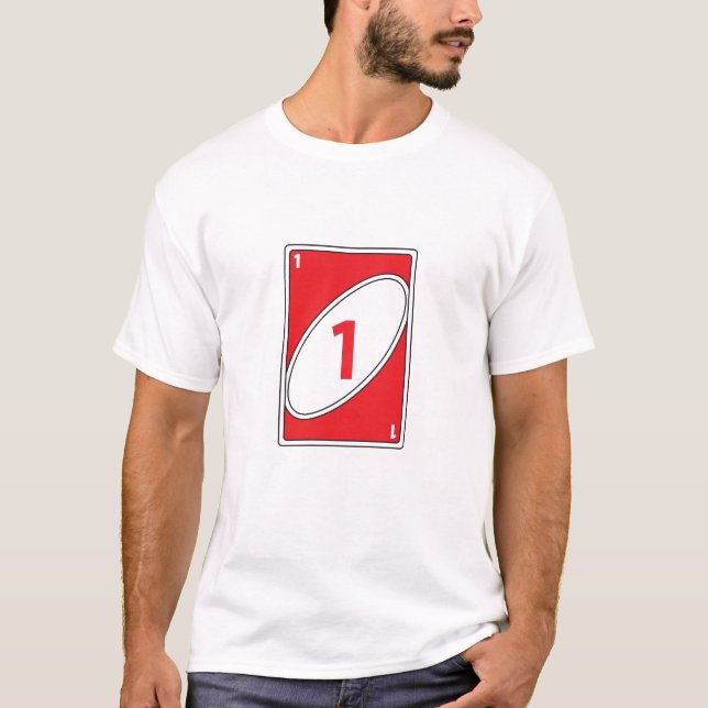 Funny Card Game T - Shirt | Red Number 1 Card (Vorderseite)