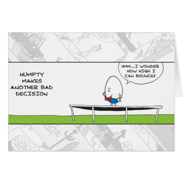 Funny Card - Humpty Dumpty Bad Decision (Vorderseite (Horizontal))