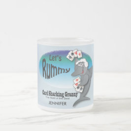 Funny Card Shark Granny - Gin Rummy Mattglastasse