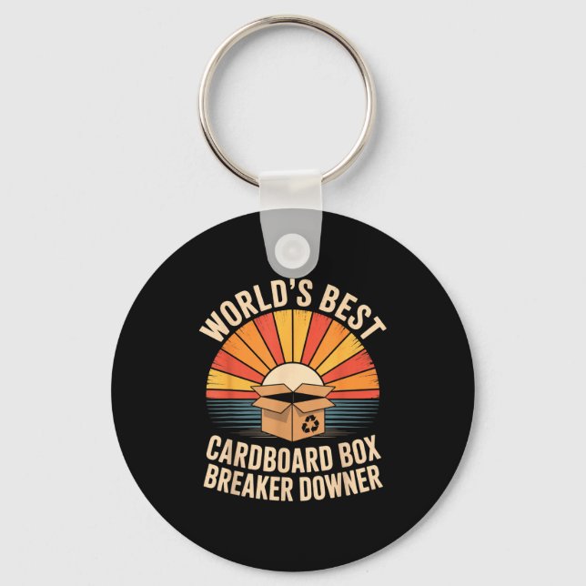 Funny Cardboard Box Breaker Downer Sarcastic Recyc Schlüsselanhänger (Vorderseite)