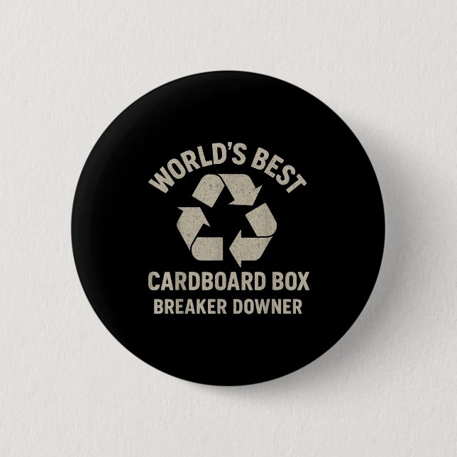Funny Cardboard Box Breaker Downer Sarcastic Retro Button (Vorderseite)